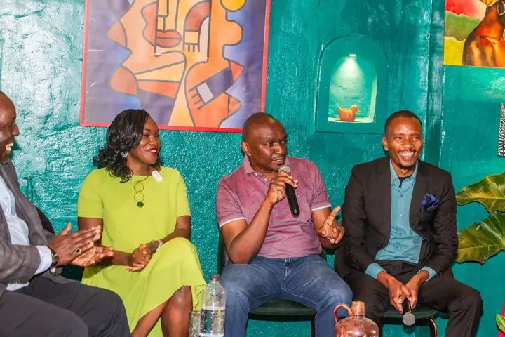 Cephas speaking on a panel with fellow business leaders