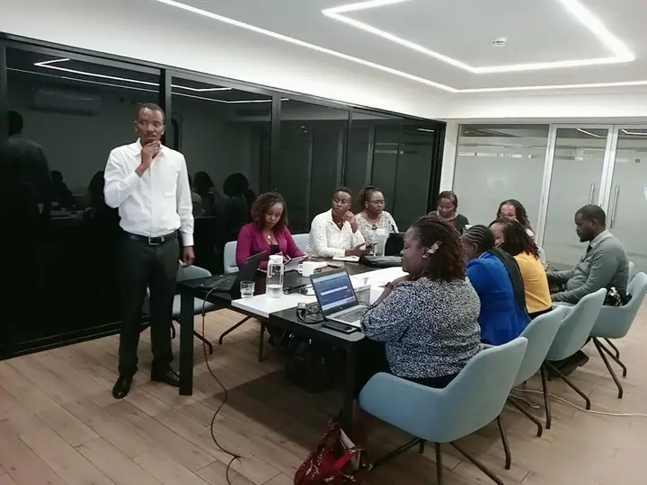 Workshop session in a boardroom